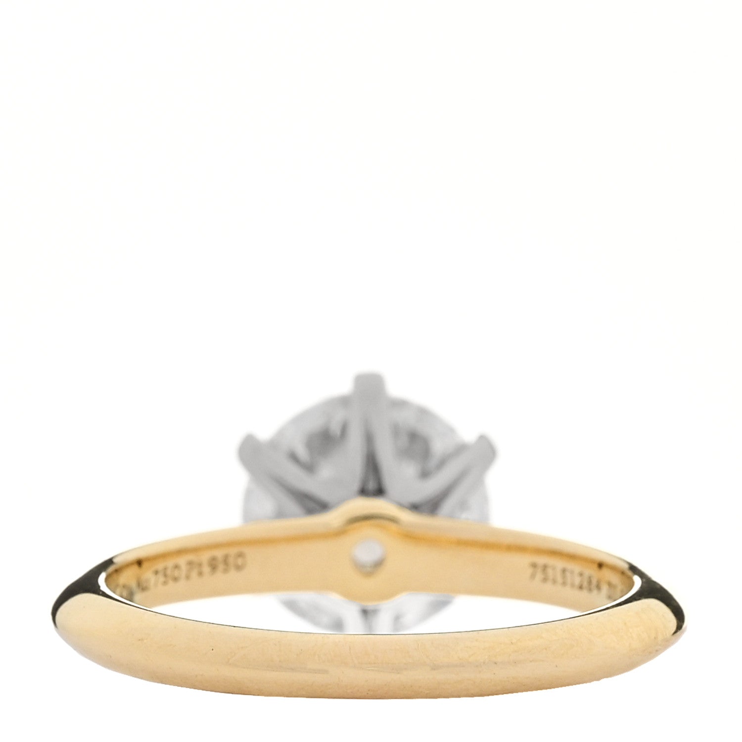 Tiffany 18K Yellow Gold Platinum Diamond 1.88ct Solitaire Engagement Ring 49 4.75 4 of 7