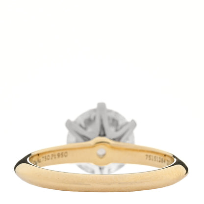 Tiffany 18K Yellow Gold Platinum Diamond 1.88ct Solitaire Engagement Ring 49 4.75 4 of 7