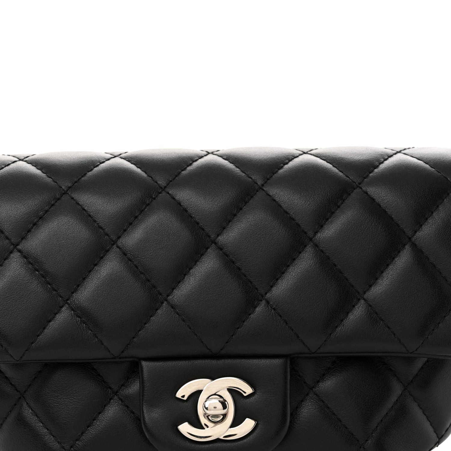 Chanel Calfskin Quilted CC Uniform Flap Belt Bag Black 9 of 11