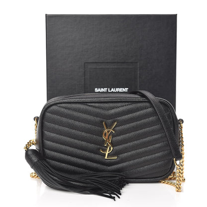 Saint Laurent Grain De Poudre Matelasse Monogram Mini Lou Camera Bag Black 10 of 10
