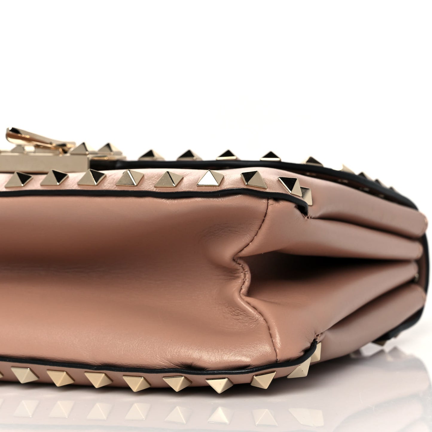 Vitello Small Rockstud Shoulder Bag Rose Cannelle
