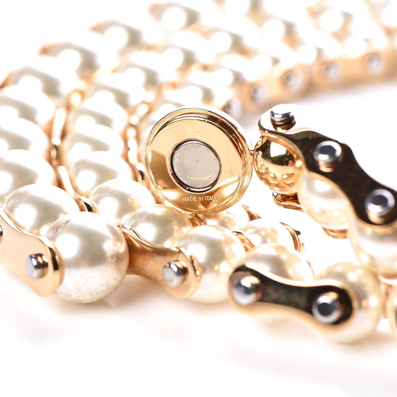 Louis Vuitton Pearl Speedy Plastron Necklace White Gold 4 of 6