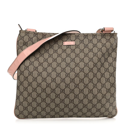 Gucci GG Supreme Monogram Medium Flat Messenger Bag Light Pink 1 of 9