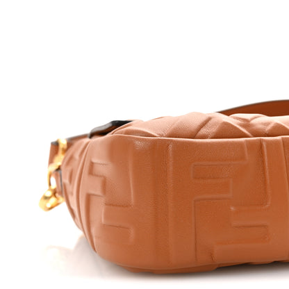 Fendi Nappa FF 1974 Embossed Baguette Brandy 8 of 9
