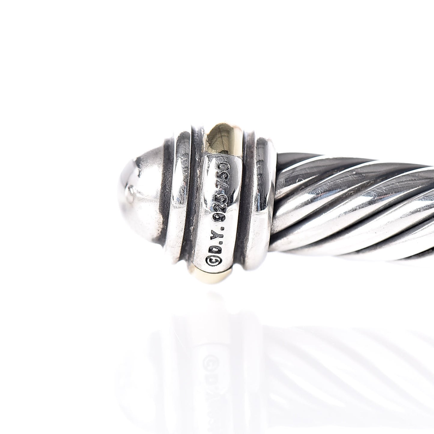 Sterling Silver 18K Yellow Gold 4mm Cable Classics Bracelet