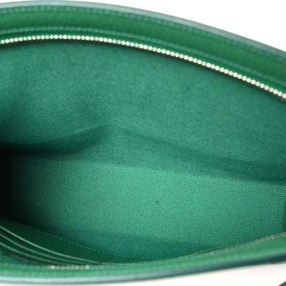 Gucci GG Supreme Monogram Bi-Color Small Zip Wristlet Pouch Beige Ebony Green 5 of 8