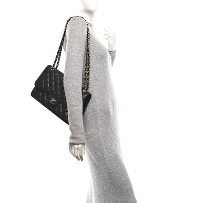 Chanel Caviar Quilted Jumbo Double Flap Black 2 of 11