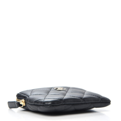 Chanel Lambskin Quilted Zip Card Holder Wallet Black 4 of 8