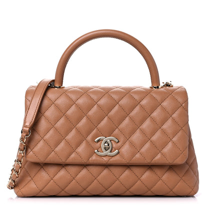 Chanel Caviar Quilted Small Coco Handle Flap Brown 1 of 12
