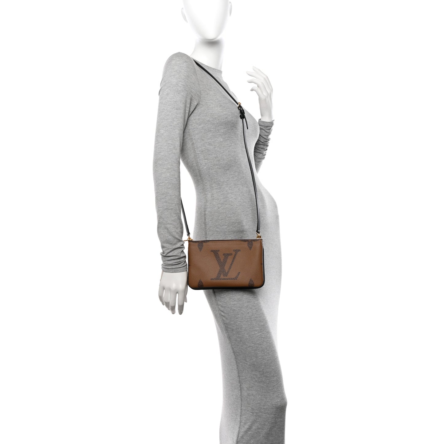 Reverse Monogram Giant Double Zip Pochette