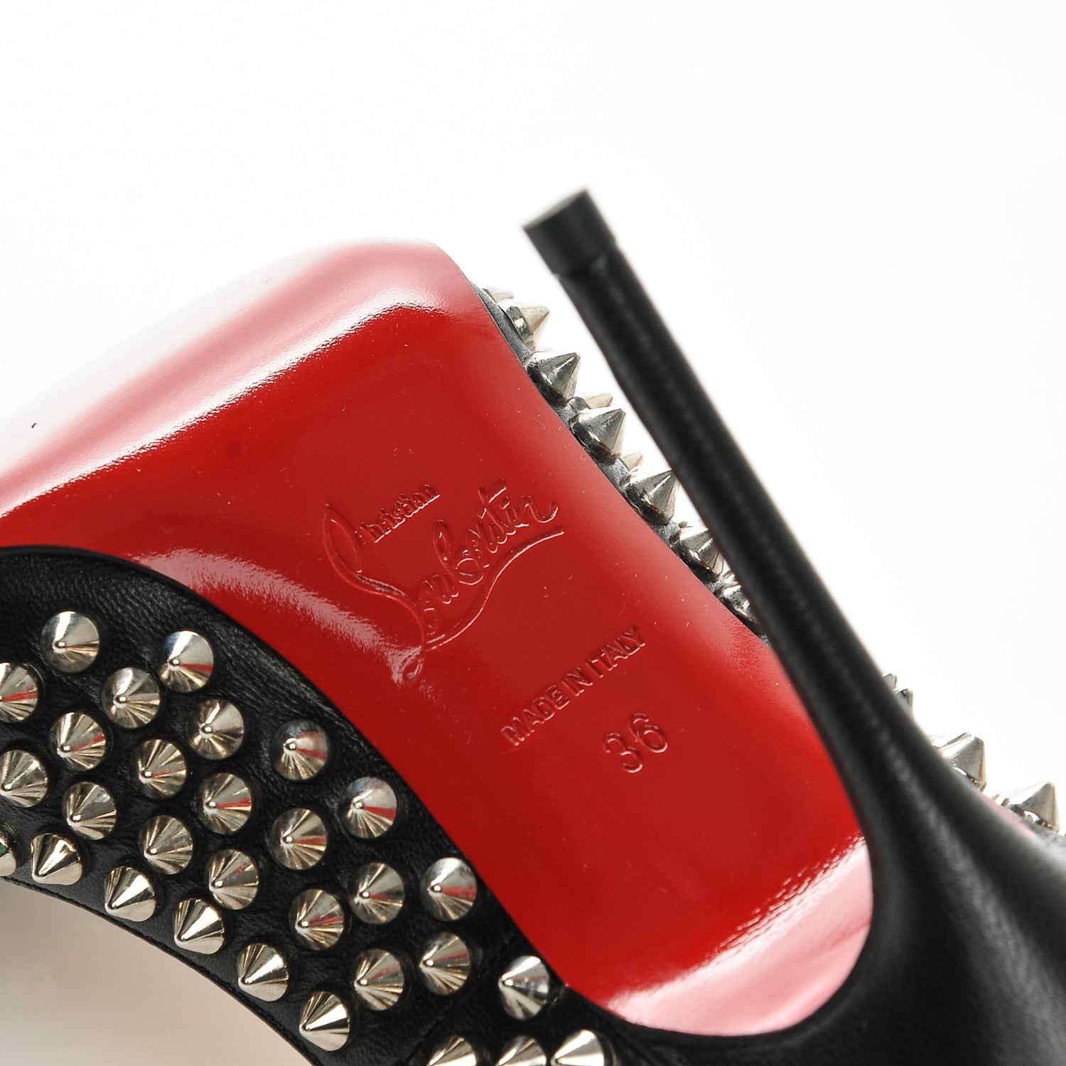 Christian Louboutin Nappa Fifi Spikes 100 Pumps 36 Black 6 of 7
