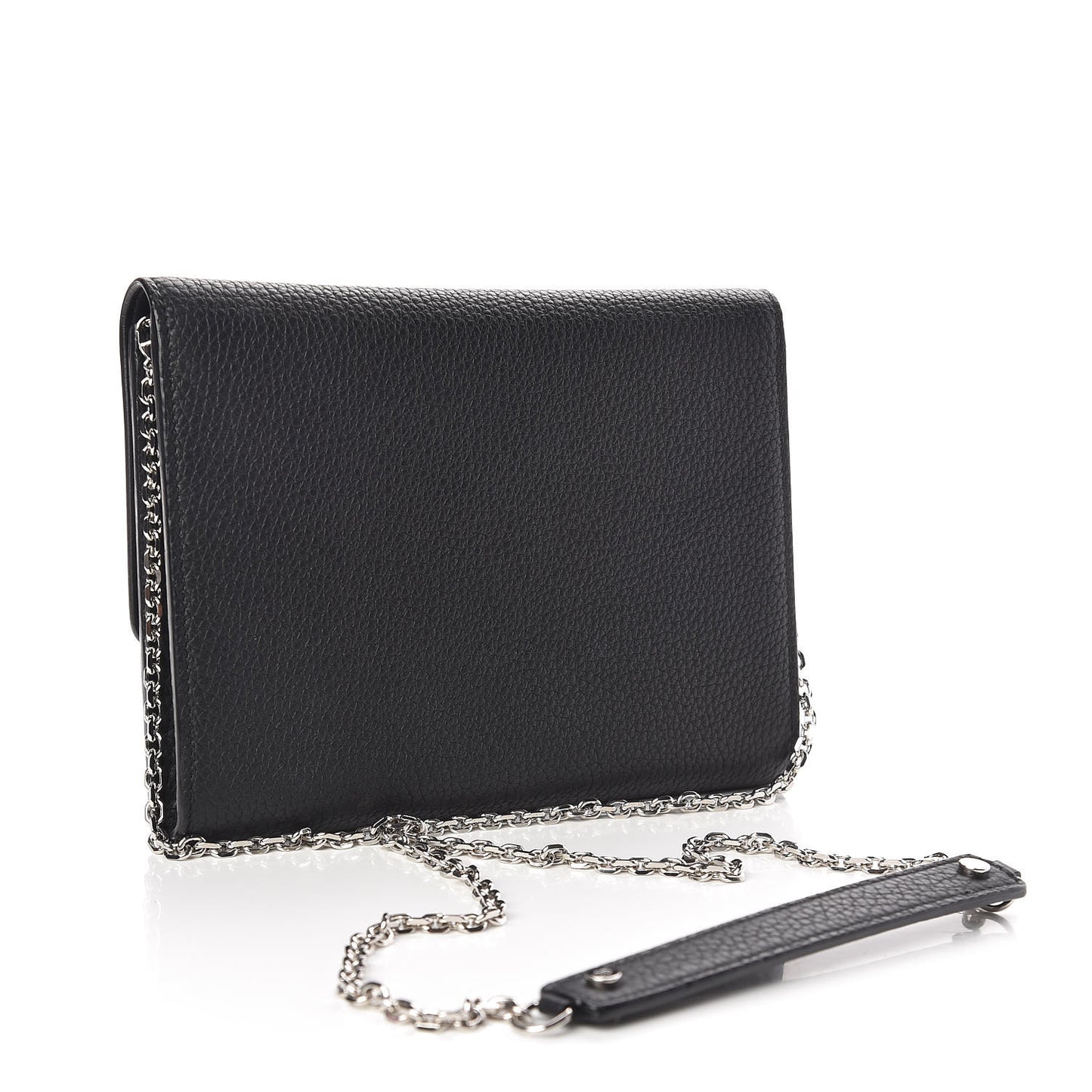 Grained Calfskin Diorever Wallet On Chain Black
