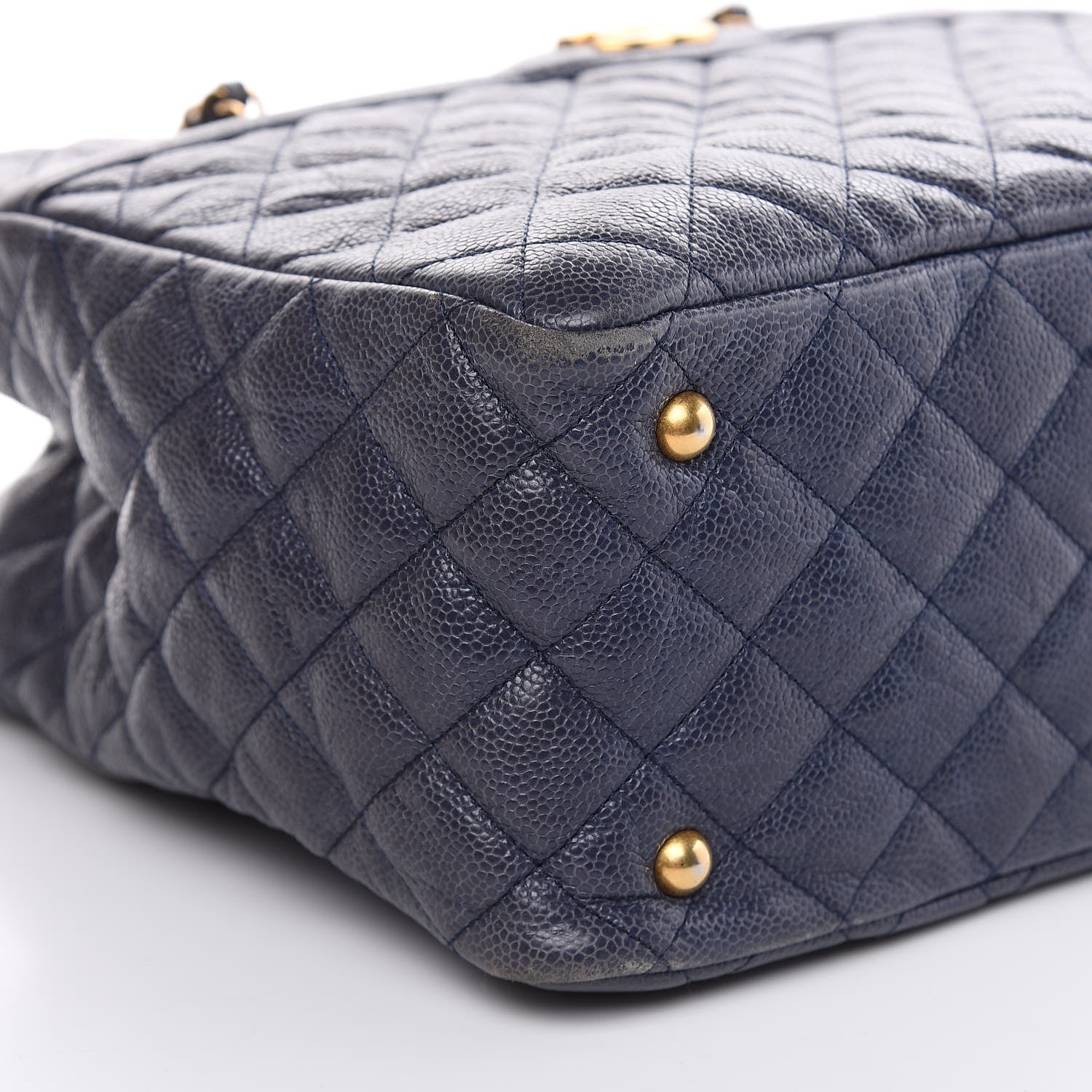 Chanel Crumpled Grained Calfskin Quilted Tote Blue 5 of 15
