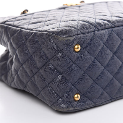 Chanel Crumpled Grained Calfskin Quilted Tote Blue 5 of 15