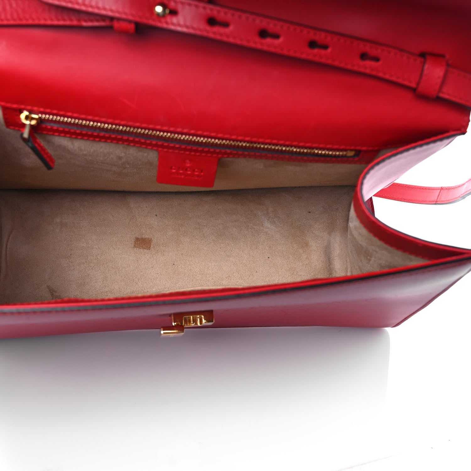 Gucci Calfskin Medium Sylvie Top Handle Bag Hibiscus Red 5 of 10