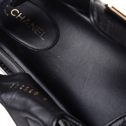 Chanel Grained Calfskin Velcro Dad Sandals 38 Black 11 of 17