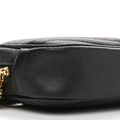 Saint Laurent Grain De Poudre Matelasse Monogram Mini Lou Camera Bag Black 9 of 10
