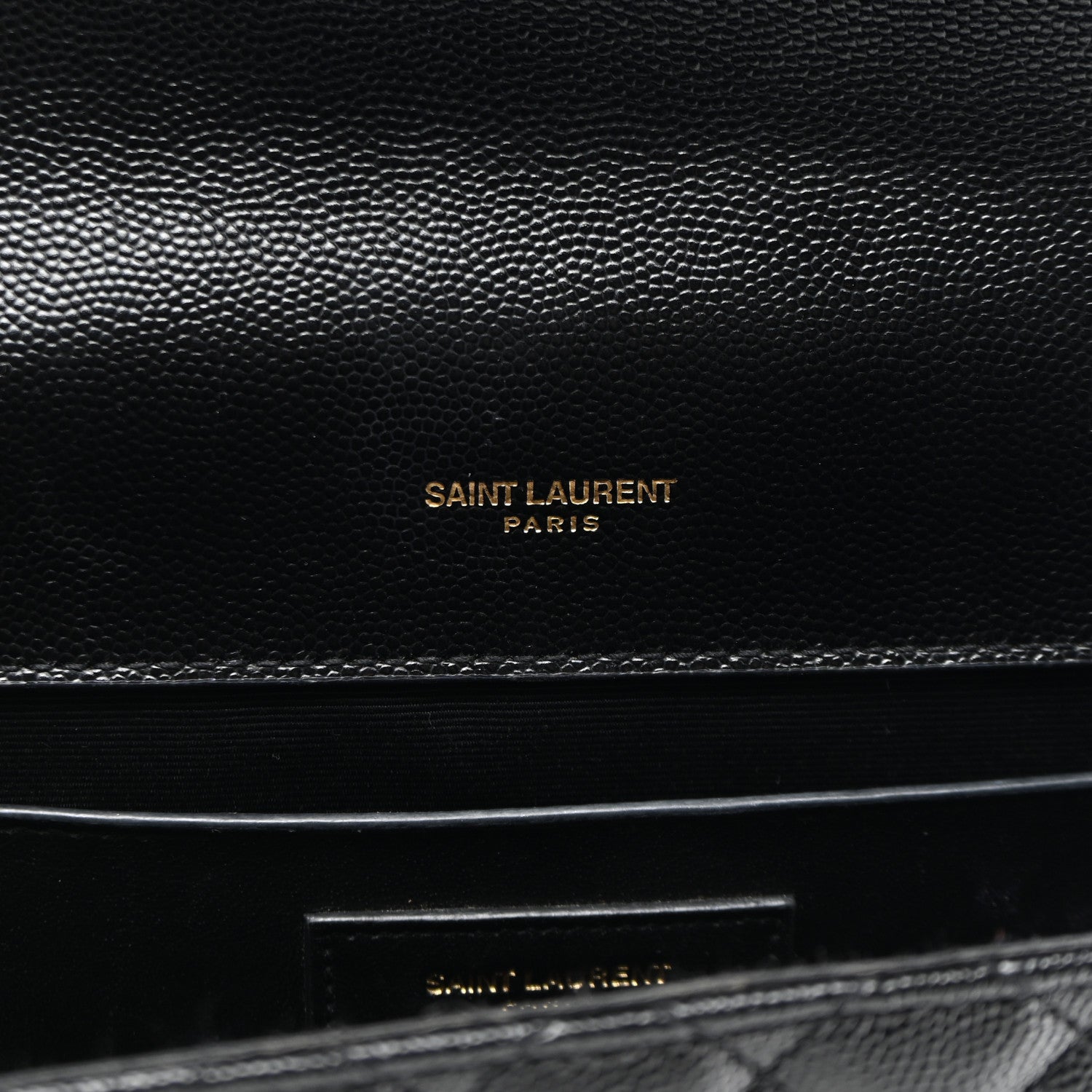 Saint Laurent Grain De Poudre Textured Mixed Matelasse Triquilt Medium Monogram Satchel Black 6 of 11
