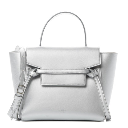 Celine Laminated Calfskin Nano Belt Bag Silver 1 of 12
