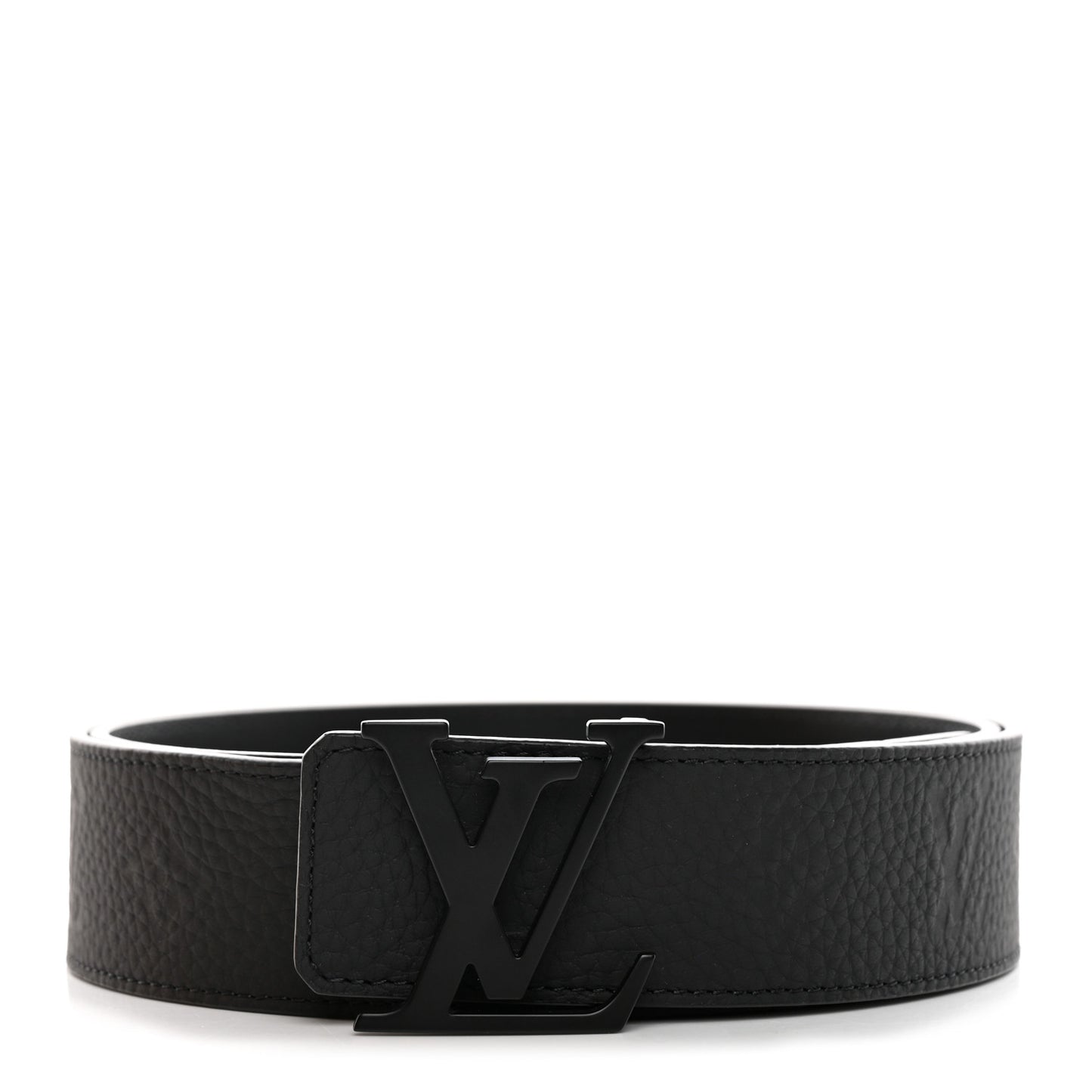 Taurillon Calfskin 40mm LV Initiales Reversible Belt 95 38 Black