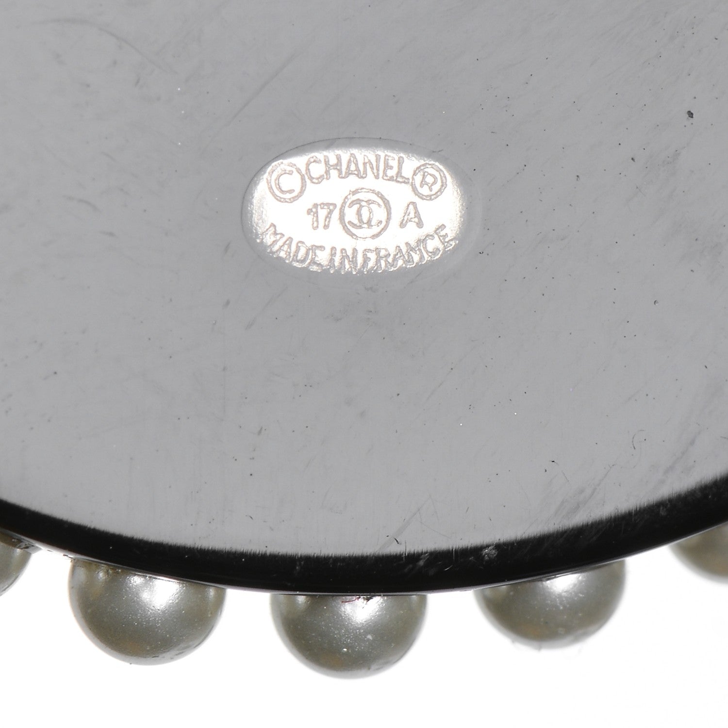 Chanel Strass Resin Pearl Coco Profile Brooch Black 4 of 4