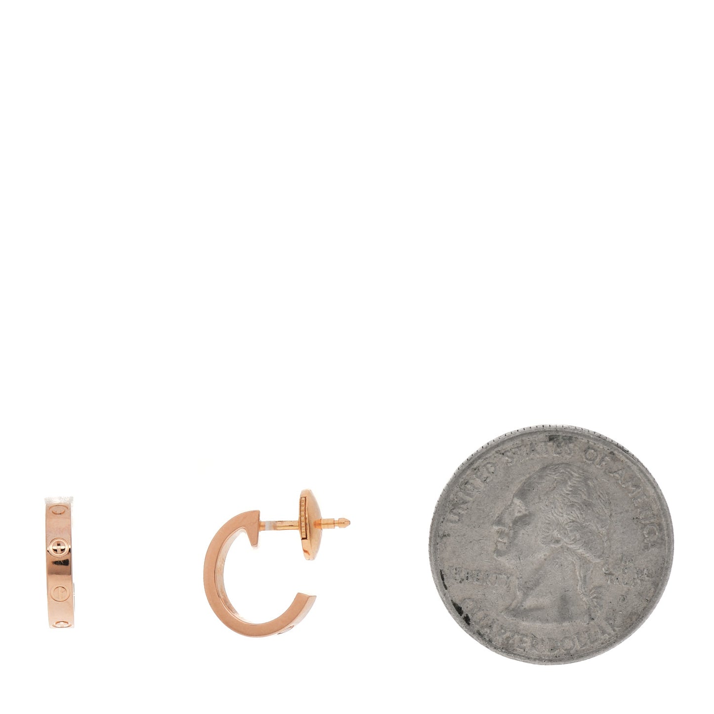 18K Pink Gold Small LOVE Hoop Earrings