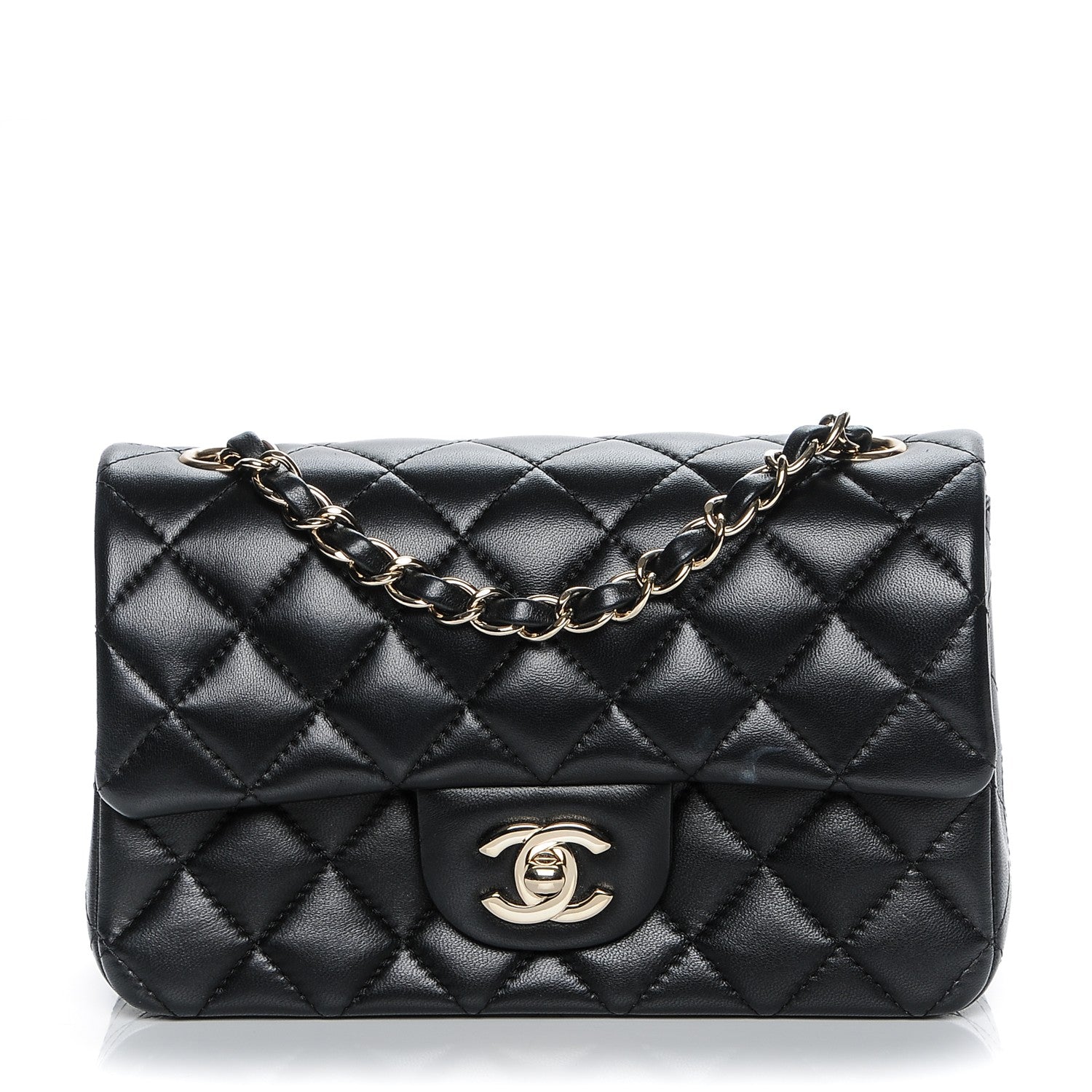 Chanel Lambskin Quilted Mini Rectangular Flap Black 1 of 7