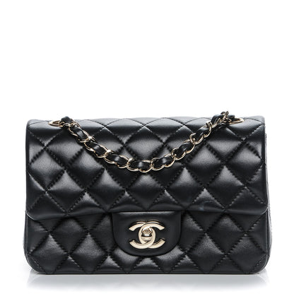 Chanel Lambskin Quilted Mini Rectangular Flap Black 1 of 7