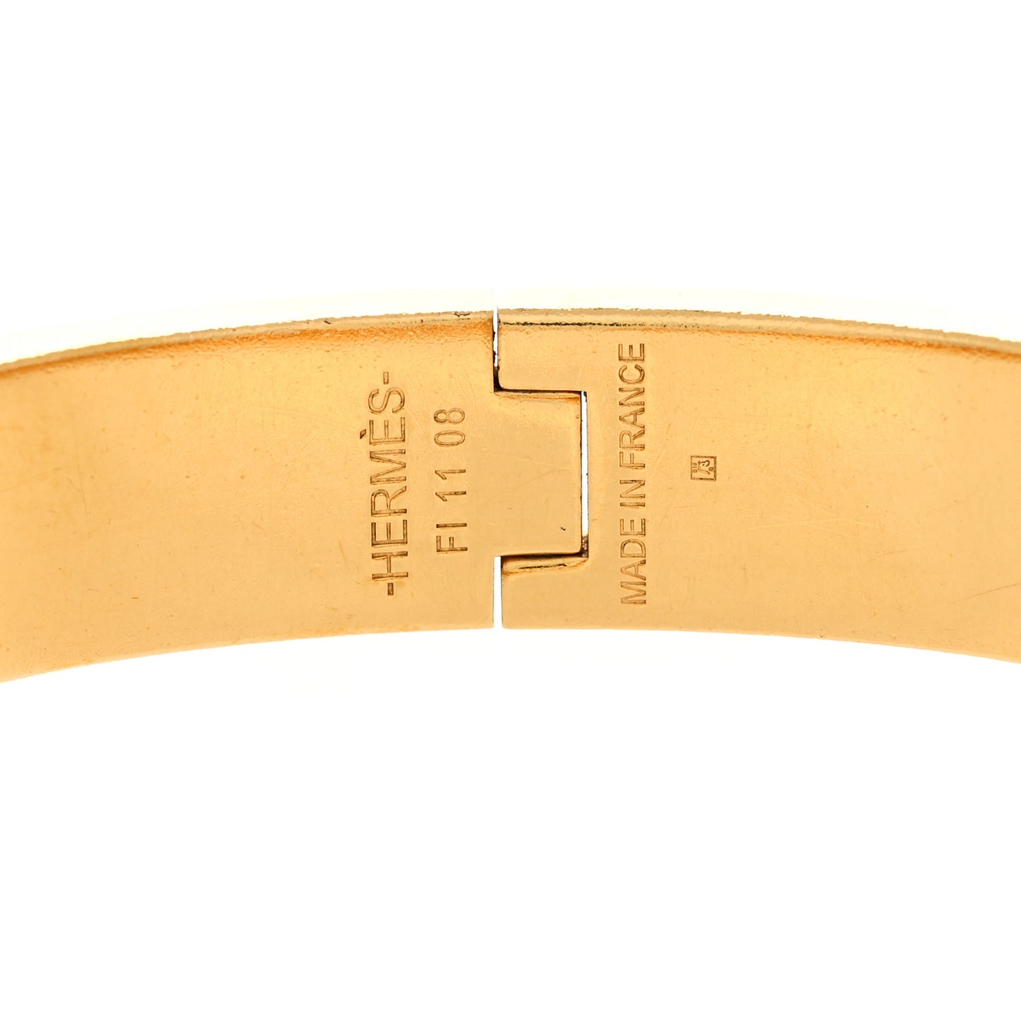 Enamel Narrow Clic Clac H Bracelet PM White