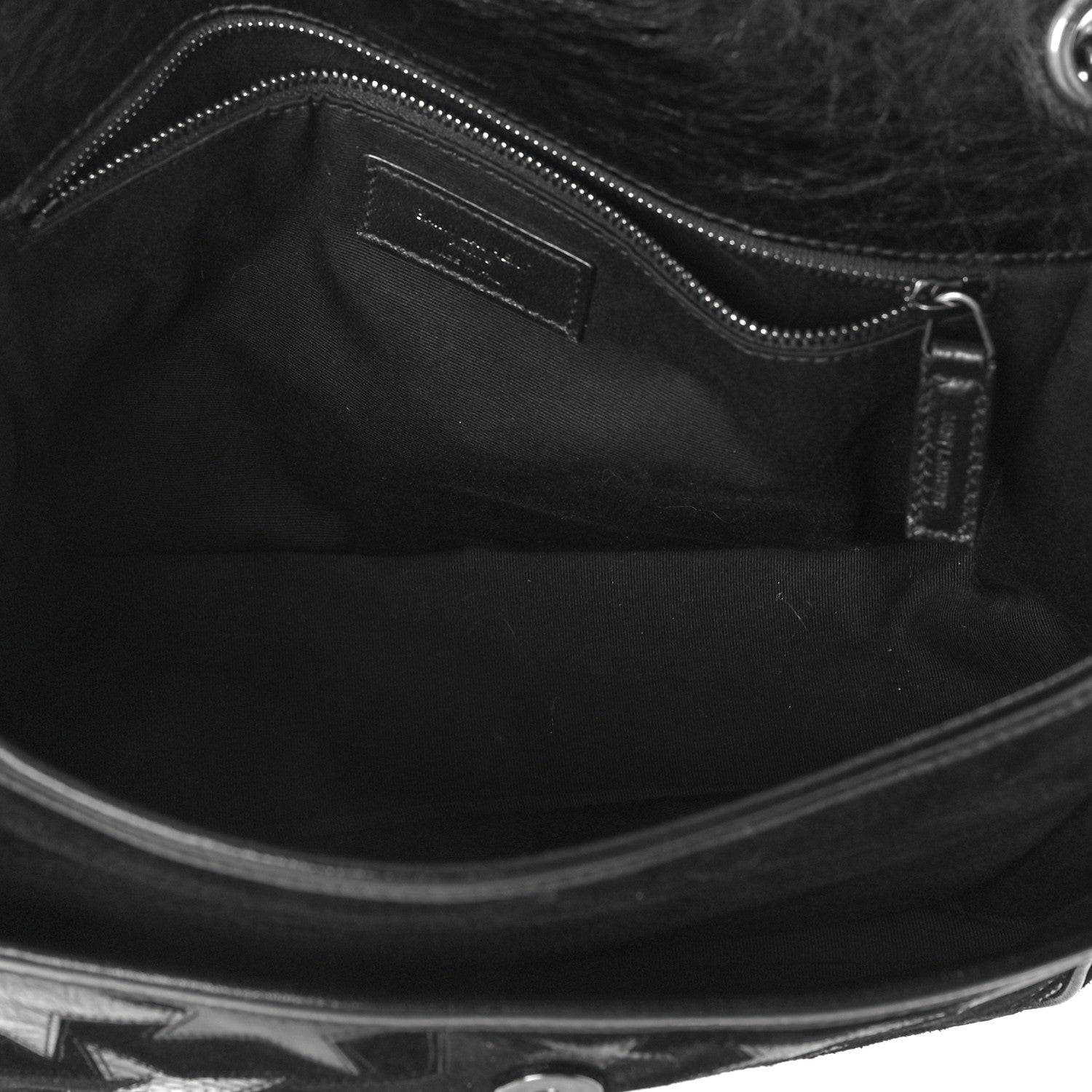 Saint Laurent Calfskin Ayers Star Patchwork Monogram Medium Niki Chain Satchel Black 5 of 8