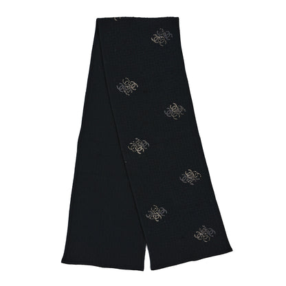 Chanel Cashmere Crystal Logo Scarf Black 2 of 3