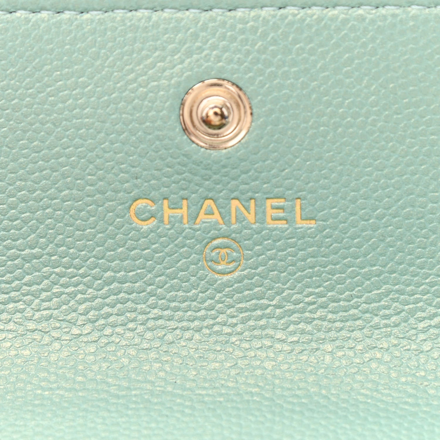 Chanel Iridescent Caviar Quilted Pearl Card Holder On Chain Green 6 of 12