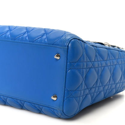 Christian Dior Lambskin Cannage Medium Lady Dior Blue 10 of 10
