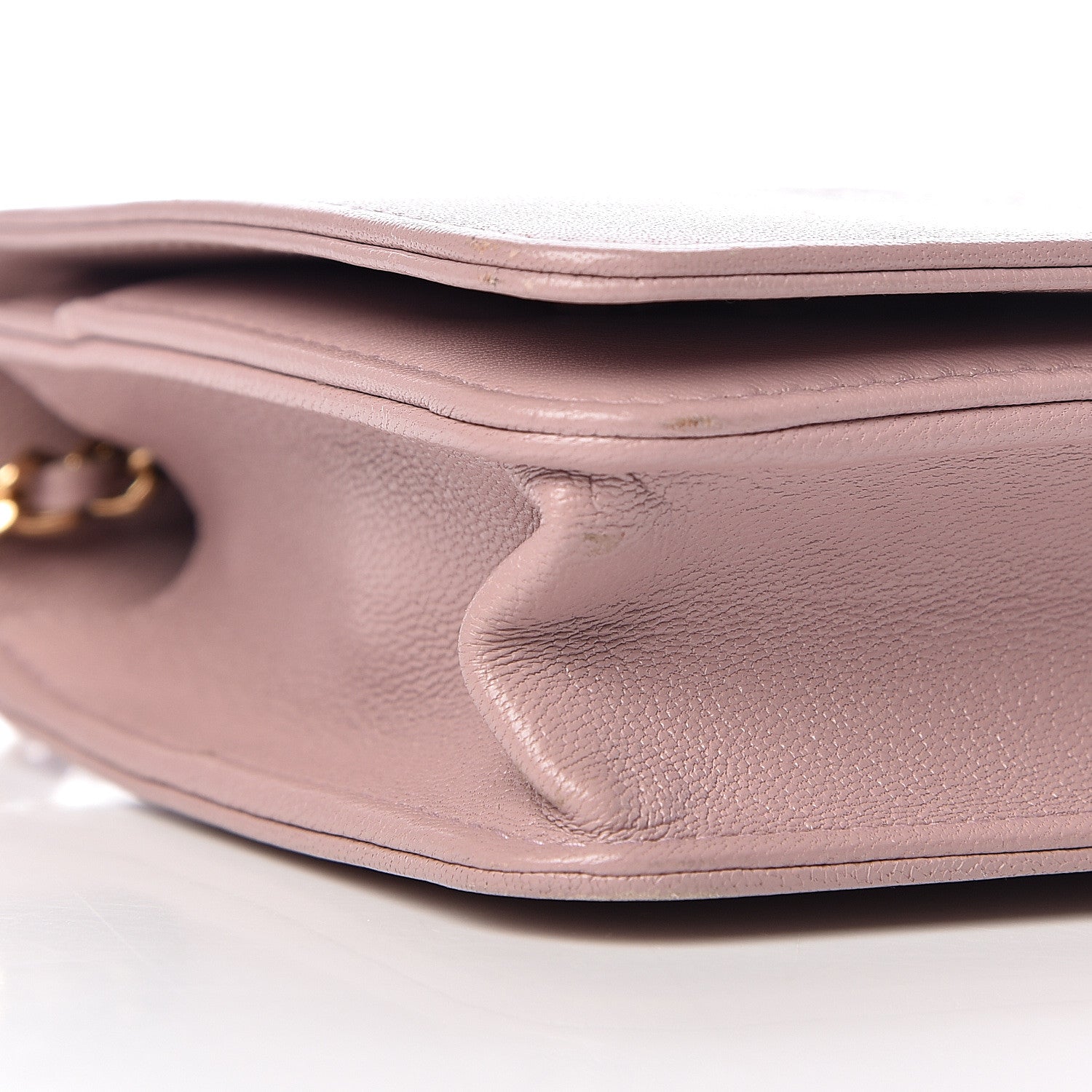 Chanel Sheepskin Quilted Mademoiselle Vintage Wallet On Chain WOC Pink 10 of 12