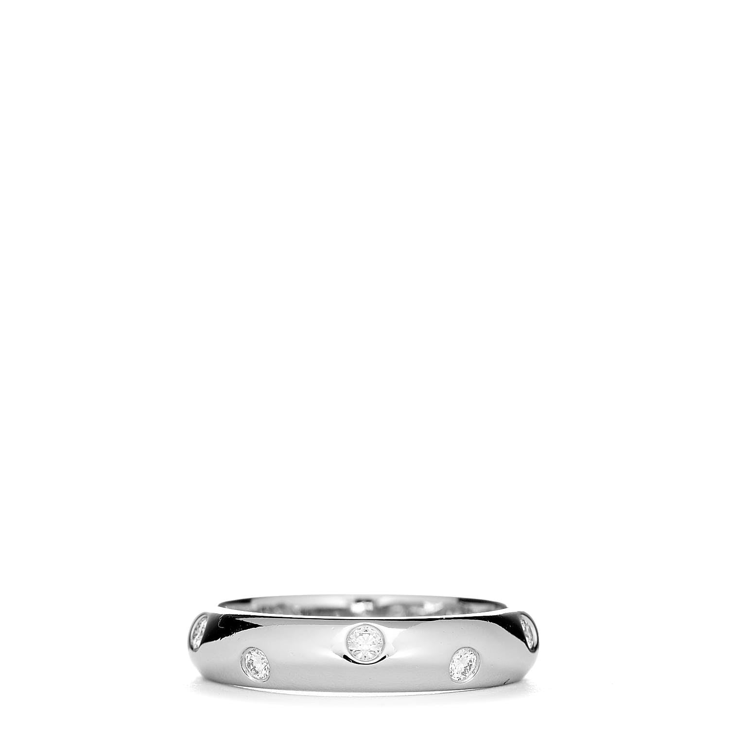 Tiffany Platinum Diamond 4mm Etoile Band Ring 51 5.75 1 of 5