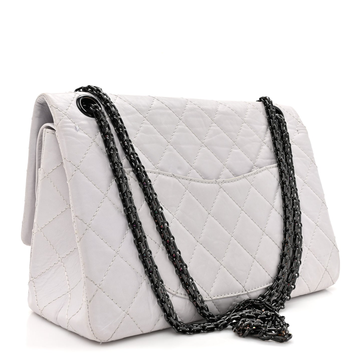Aged Calfskin Quilted 2.55 Reissue 226 Flap White
