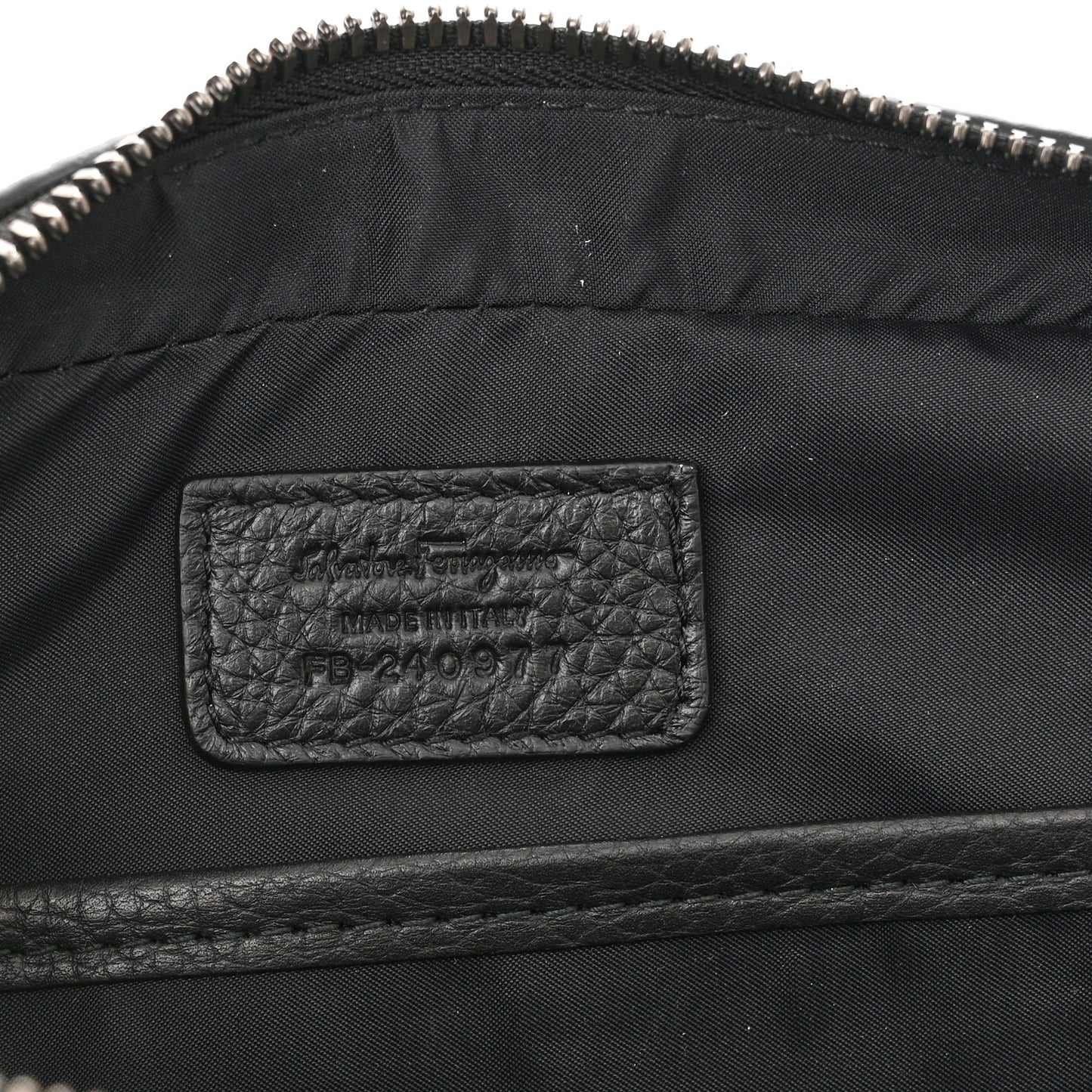 Grained Calfskin Zip Around Convertible Bag Black
