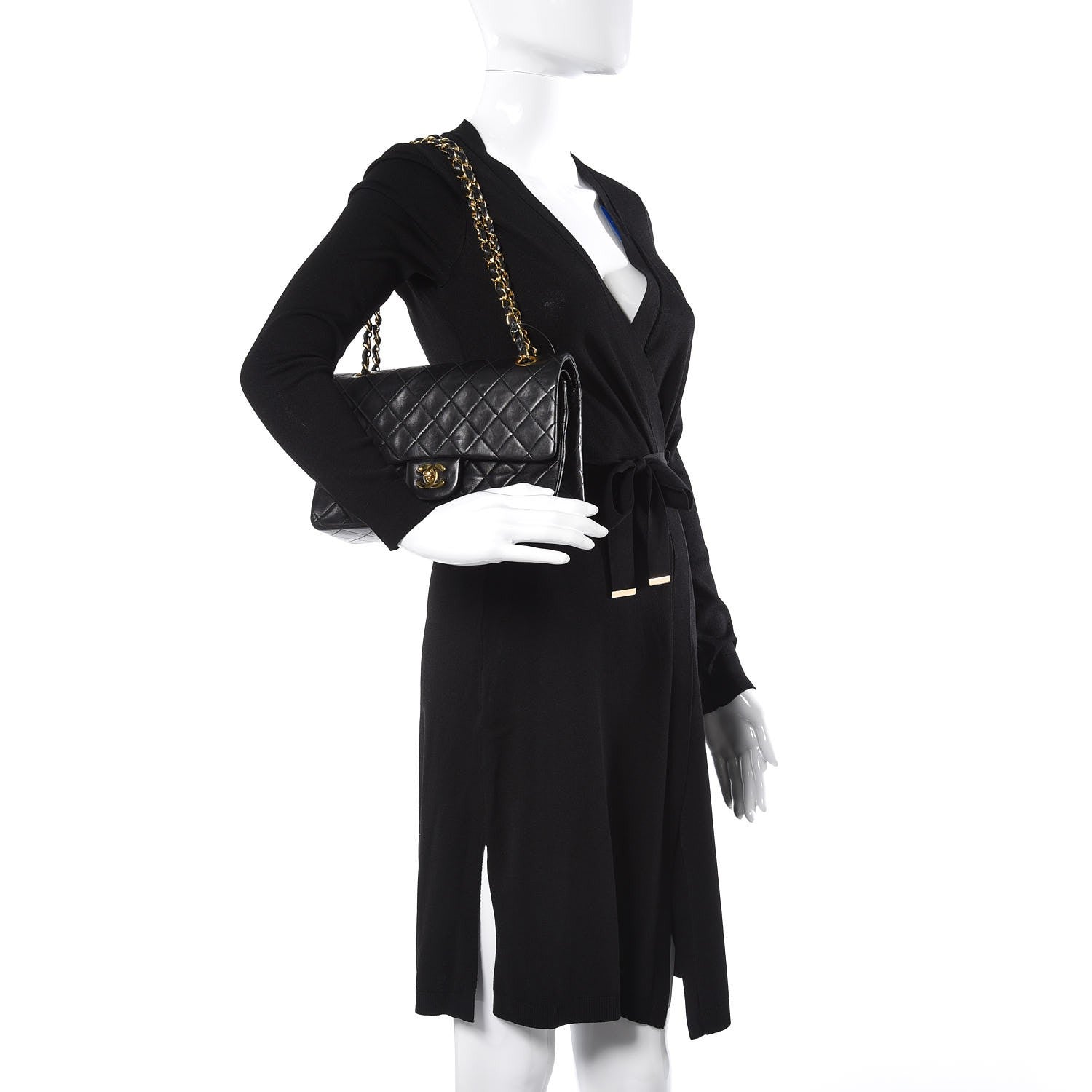 Chanel Lambskin Quilted Medium Double Flap Black 2 of 8