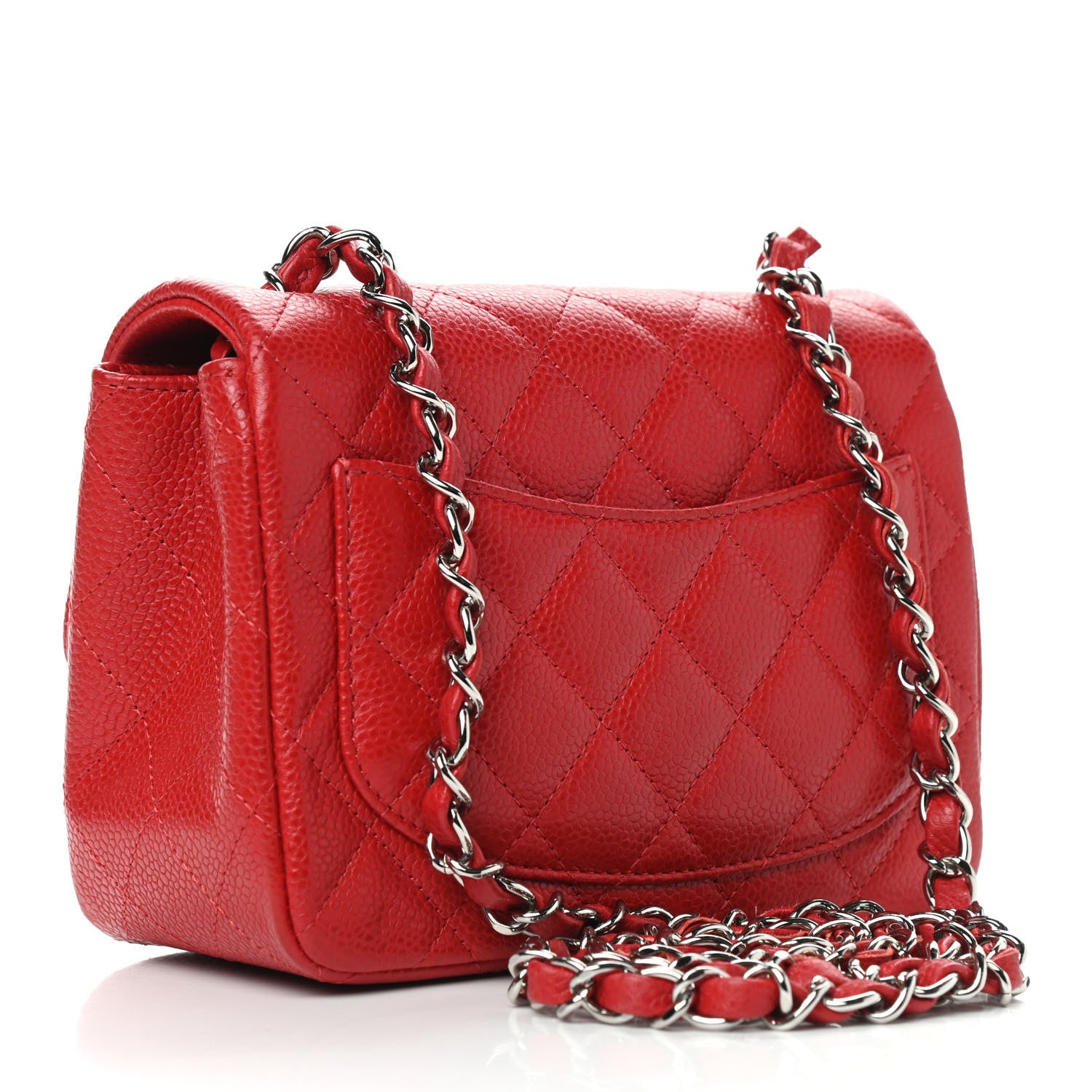 Chanel Caviar Quilted Mini Square Flap Red 3 of 10
