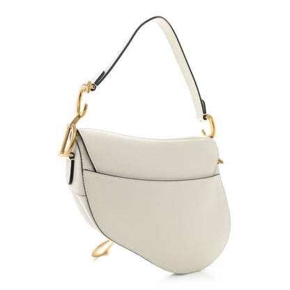 Christian Dior Grained Calfskin Saddle Bag White 3 of 11