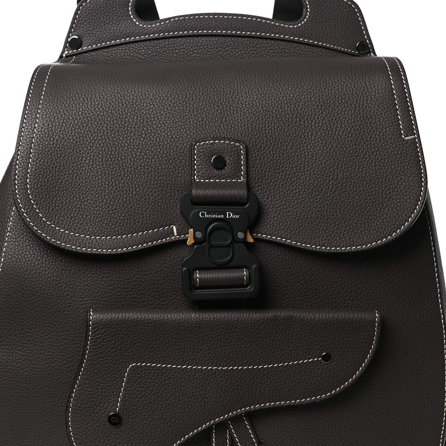 Christian Dior Grained Calfskin Maxi Gallop Sling Bag Grey 8 of 12