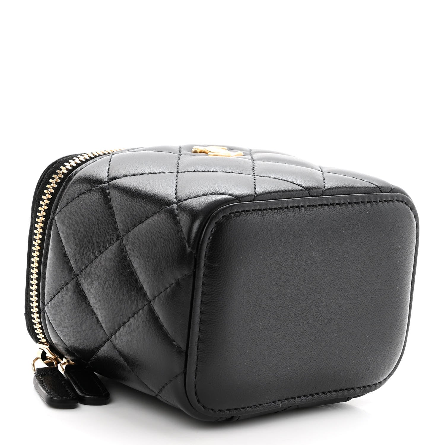 Chanel Lambskin Quilted Mini Pearl Crush Vanity Case With Chain Black 4 of 11