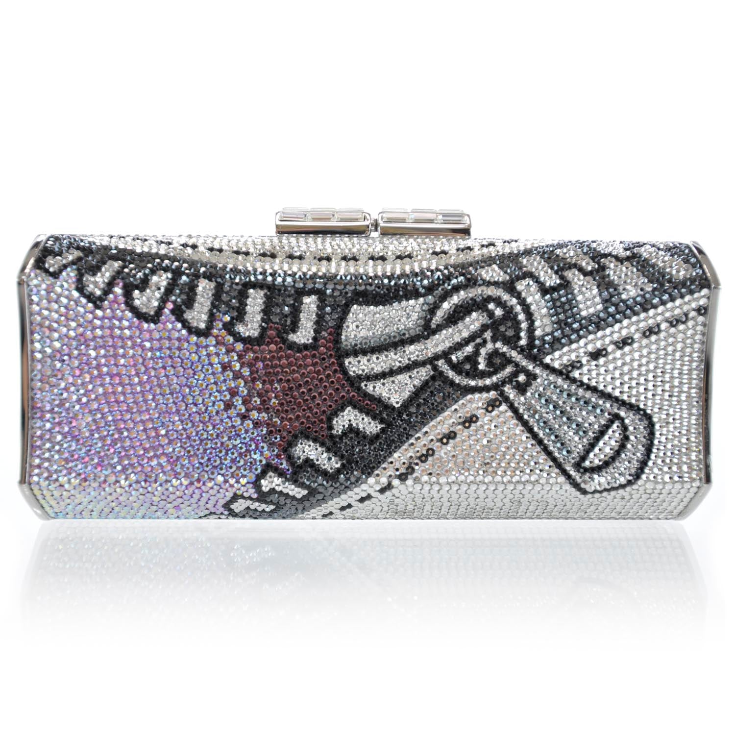 Judith Leiber Swarovski Crystal Zipper Minaudiere 1 of 10