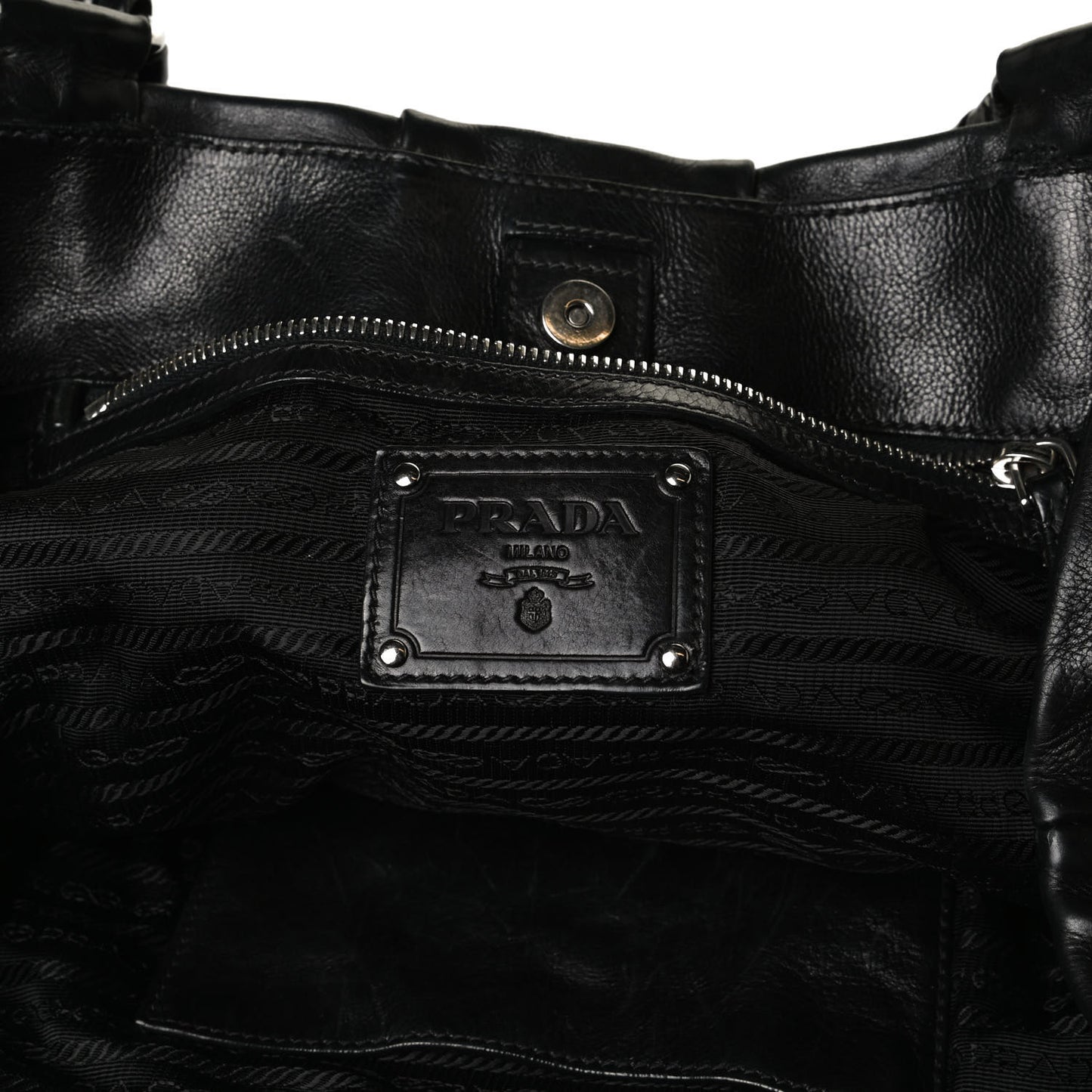 Soft Calf Pleated Shoulder Bag Black