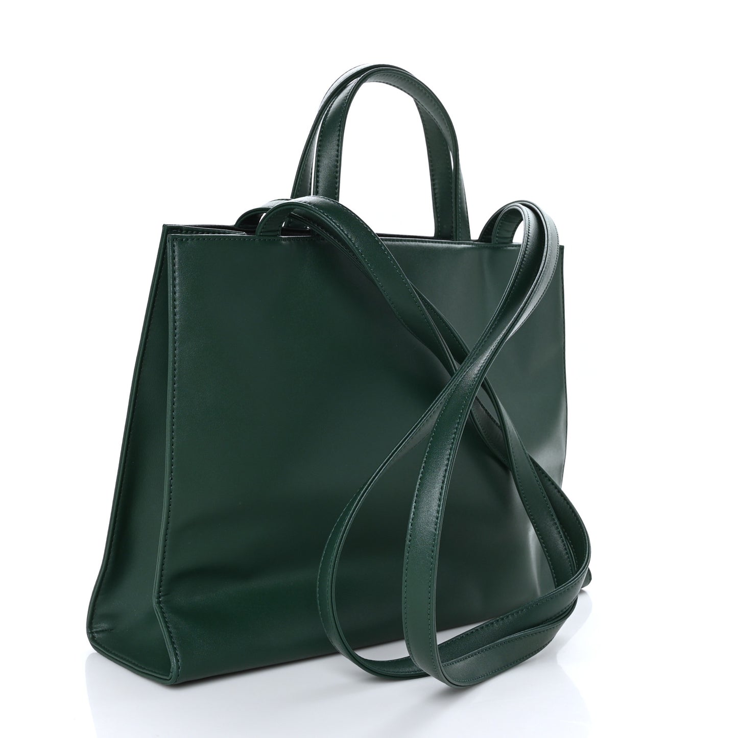Vegan Leather Medium Shopping Bag Dark Olive