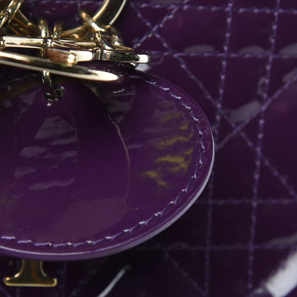 Christian Dior Patent Cannage Large Lady Dior Violet Purple 9 of 9