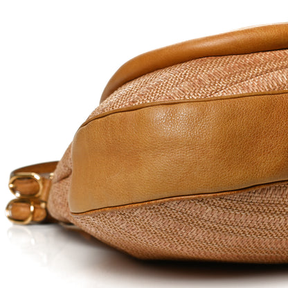 Gucci Libeccio Raffia Large New Pelham Shoulder Bag Light Brown 10 of 15