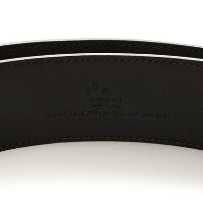 Gucci Monogram Dollar Calfskin 40mm Belt 105 42 Beige Ebony Testa Di Moro 3 of 5