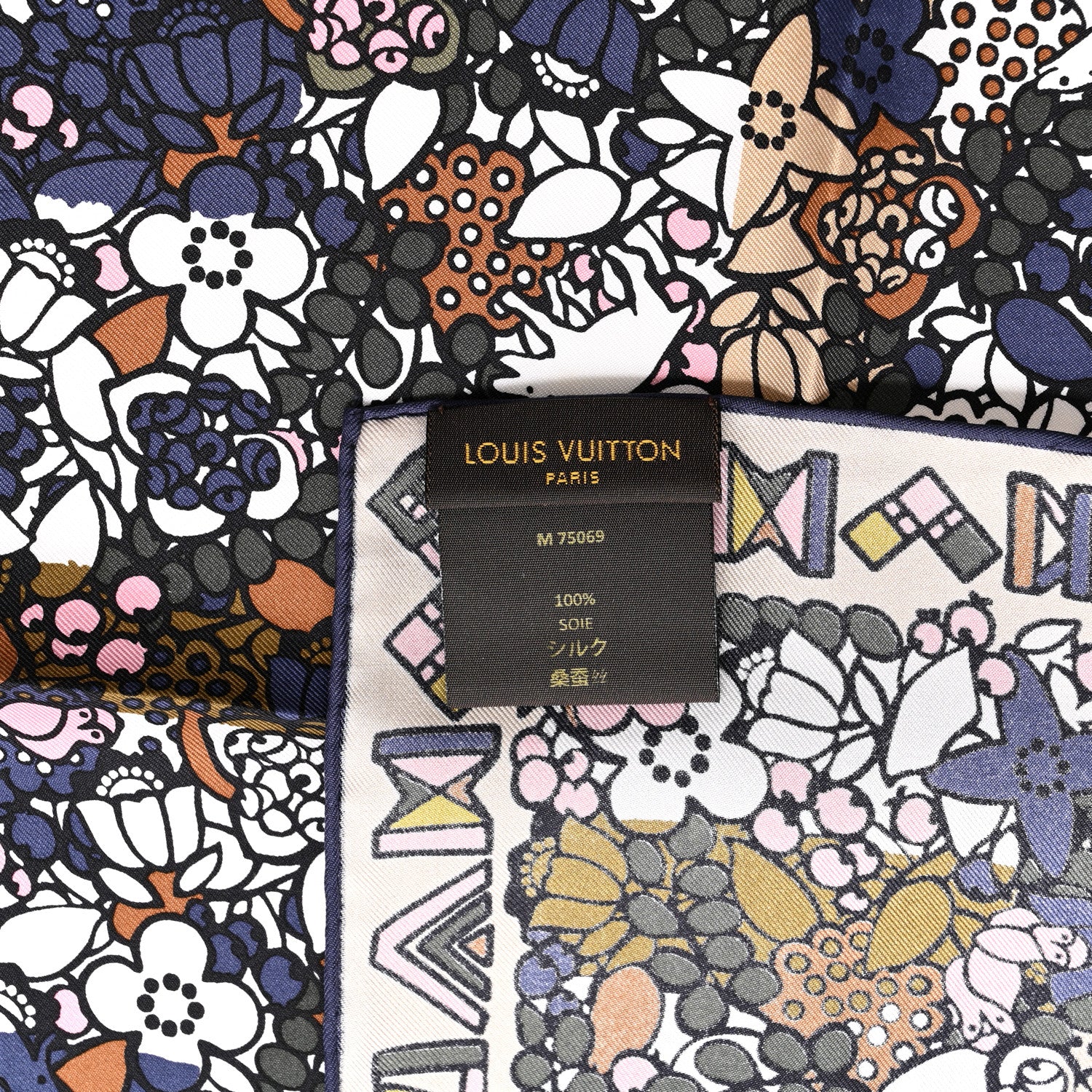 Louis Vuitton Silk Floral Print Square Scarf Multicolor 3 of 3