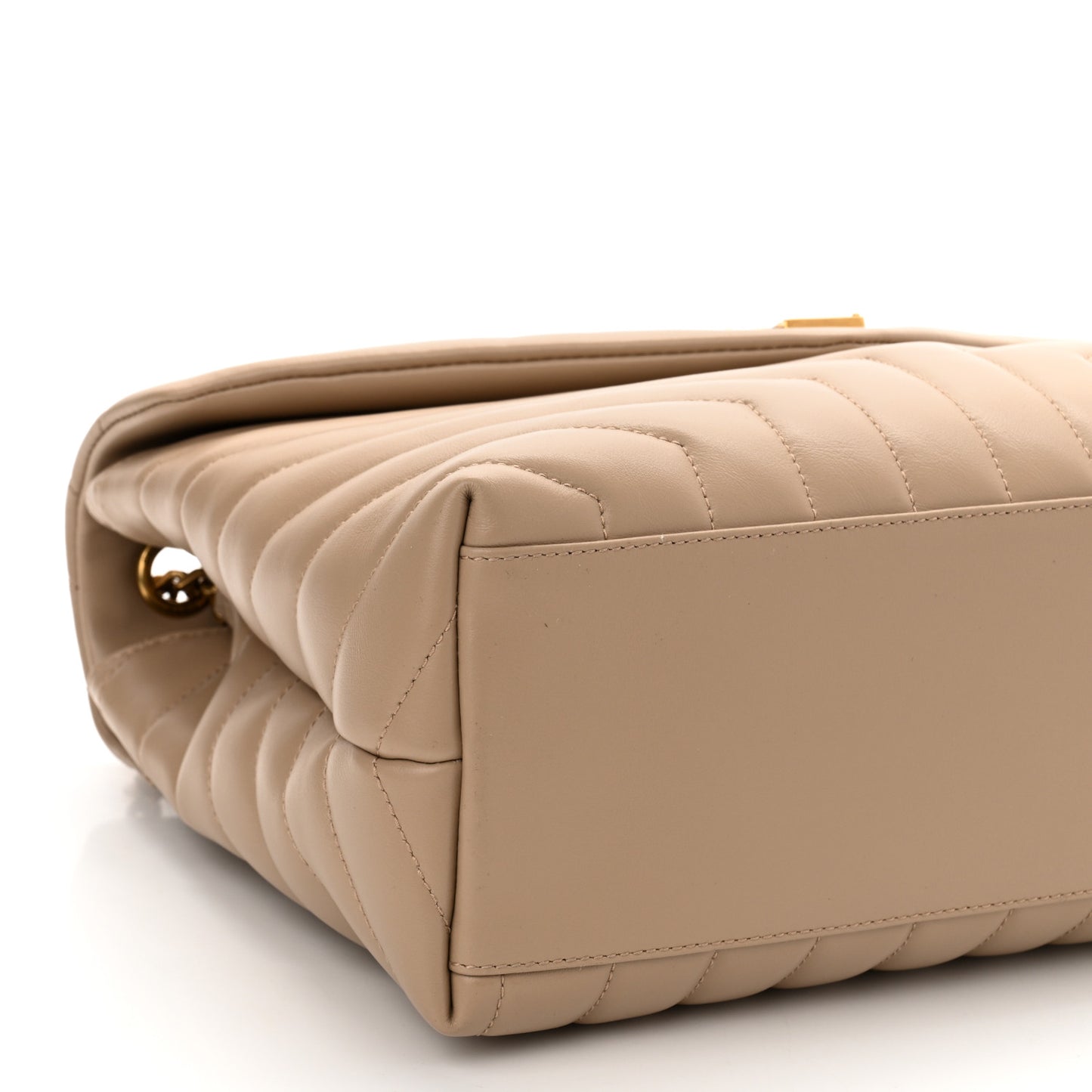 Calfskin Y Quilted Monogram Medium Loulou Chain Satchel Dark Beige